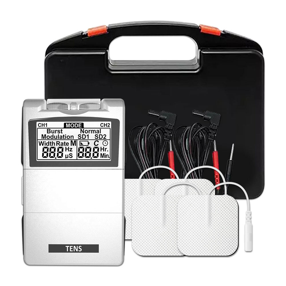 Salorie TENS 7000 Digital EMS/TENS Massager Unit with Accessories, Includes 2 Electrodes Pack Massage Device Muscle Stimulator for Back Arm Neck Shoulder Pain Relief