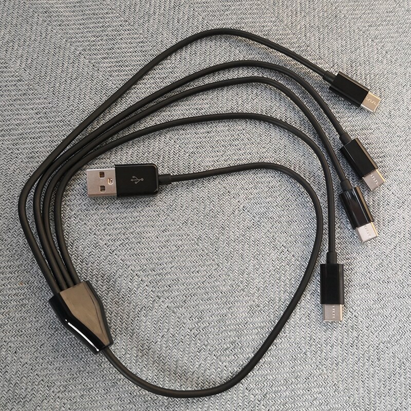 [HOT W] 0.5M 4 Port Type C USB C to USB Splitter Multiple Charging Cable For Smartphone Tablet