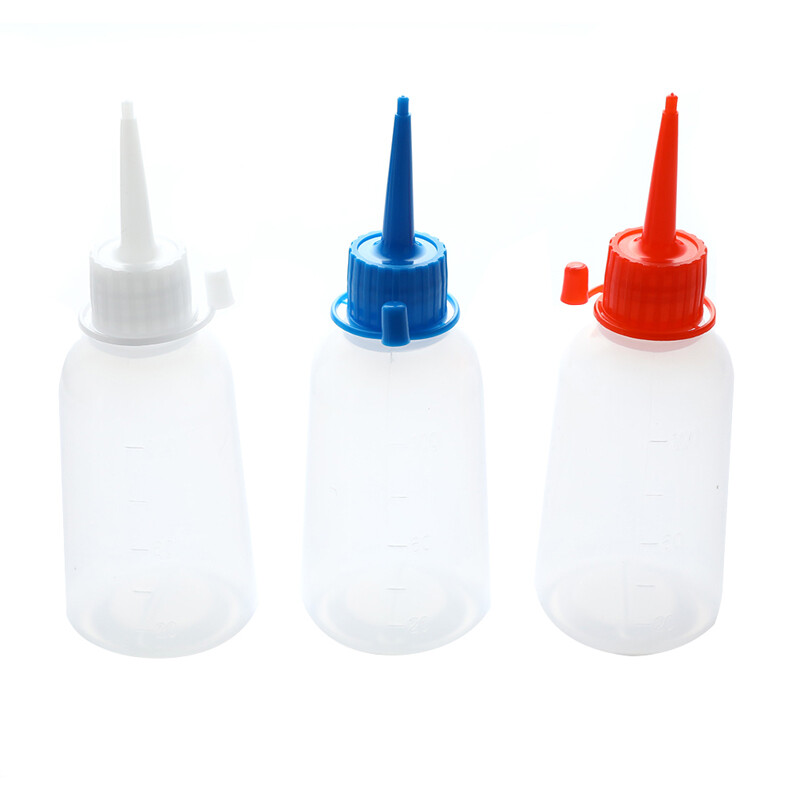Ministar 100ml Plastic Clear Tip Applicator Bottle Plastic Squeeze Bottle With Tip Cap