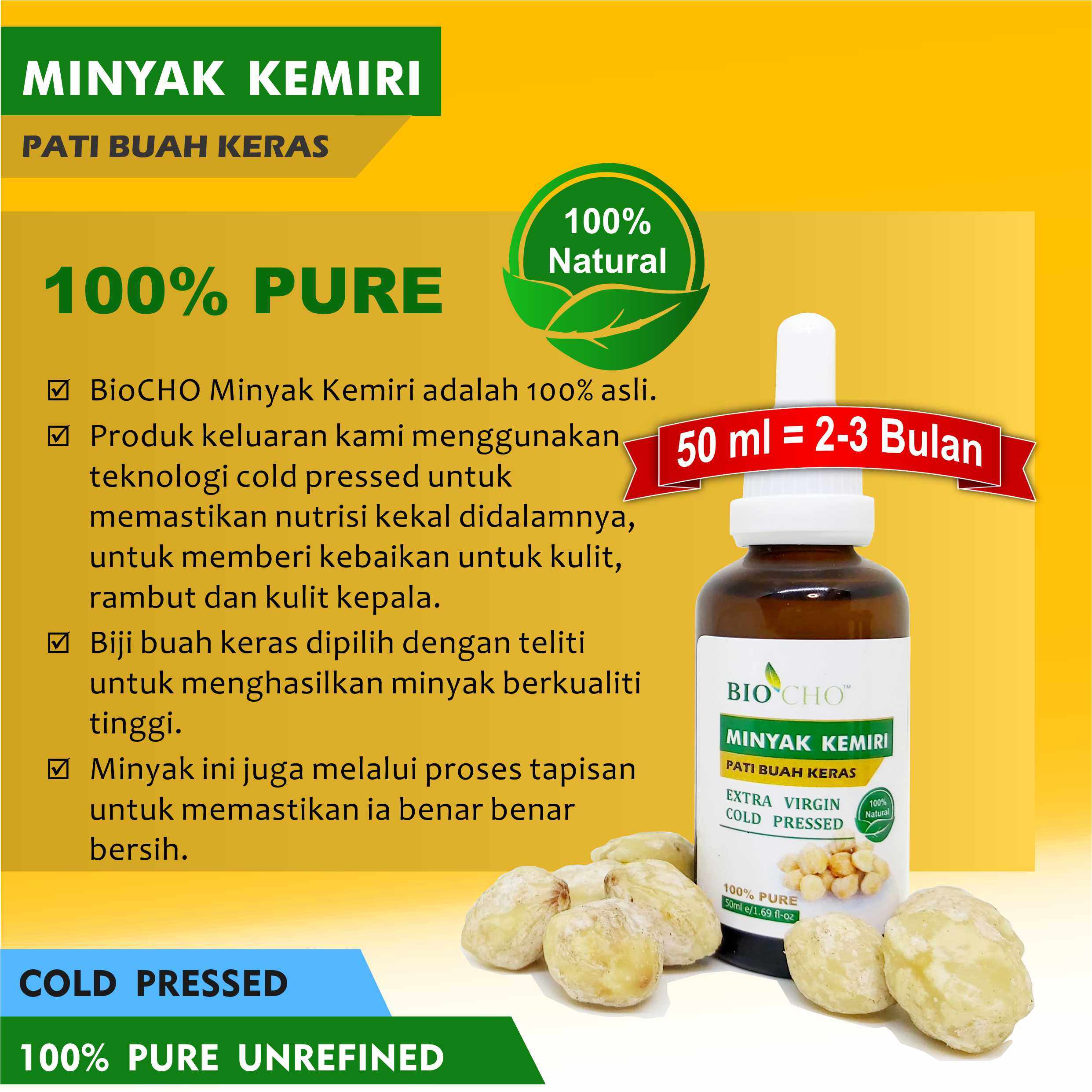 Minyak Buah Keras - Kemiri (Hairloss & Hair Growth ) Minyak Untuk ...