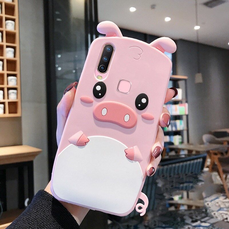 3D Cartoon Cute QQ Pig Soft Silicone Back Cover For OPPO A31 2020 Phone Cases For OPPO A8 Case