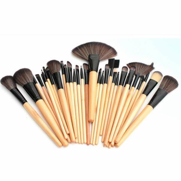 (BESTPICK)32pcs Professional Soft Cosmetic Eyebrow Shadow Makeup Brush Set Kit+Pouch Bag