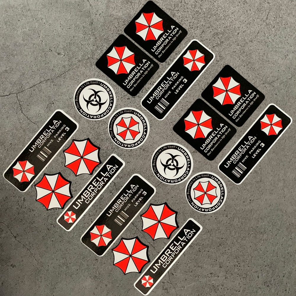 2 SET Reflective Motorcycle Side Strip Bike Helmet Sticker Car Styling Vinyl Decal Umbrella Corporation Hive Parking Level Resident Evil Vinyl Decal Sticker