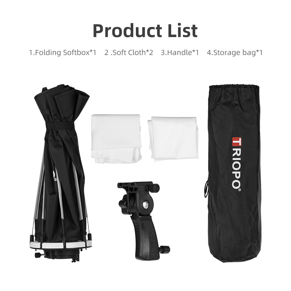 Triopo 55cm 65cm 90cm 120cm Speedlite Portable with Handle Octagon Portable Umbrella Softbox Outdoor Flash Soft Box for Godox Yongnuo Speedlite Flash Light