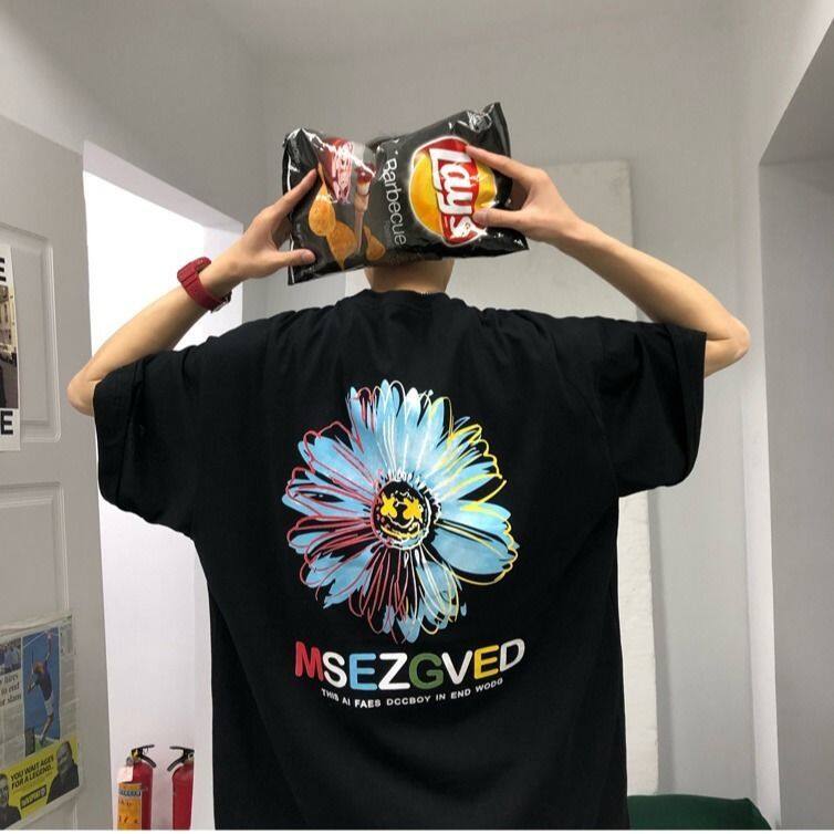 Short sleeve t shirt for men big size 5xl 2022 summer new loose trend top oversize round neck half sleeve t-shirt
