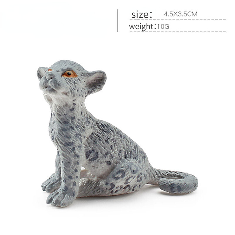Simulation of Wild Plateau Animal Leopard Model Children Cognitive Snow Leopard Static Desktop Decoration Ornaments PVC Miniature Collection Toys Educational Kids Toy Toys for Boys Toys for Girls