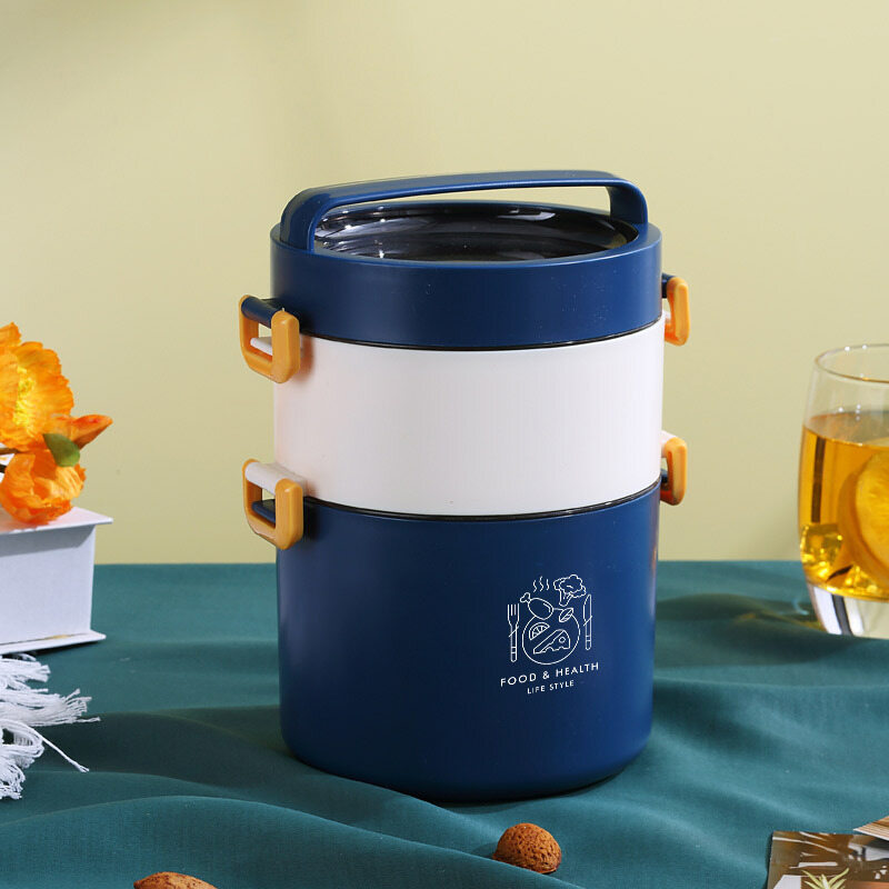 Student Lunch Box Office Lunch Box Lunch Box Bento Box Round Plastic  Microwave Multilayer Large Capacity
