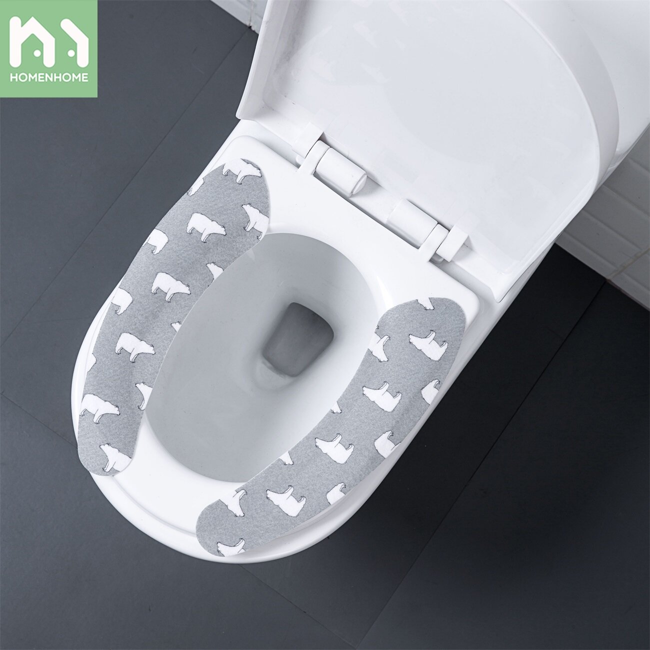 Homenhome Toilet Stickers Toilet Seat Gasket Household General Thin Adhesive Waterproof Toilet Cover for Toilet and Bathroom