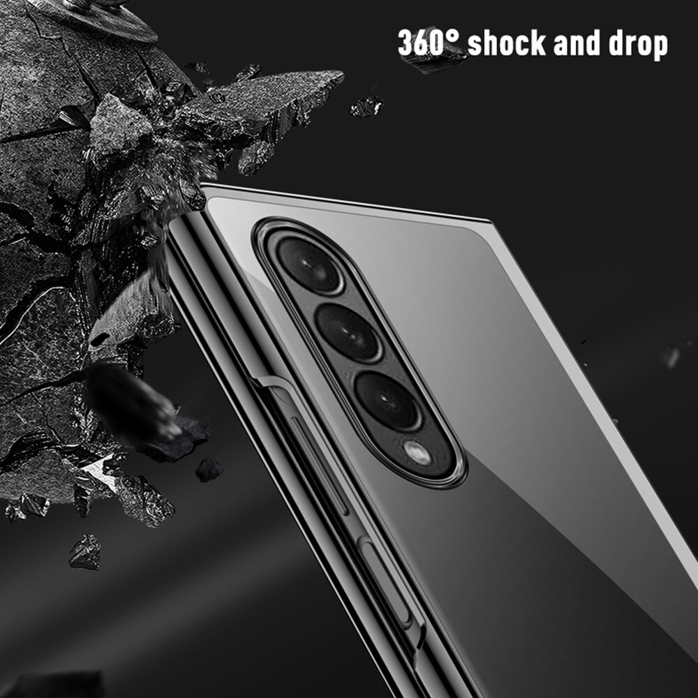 For Galaxy Z Fold 3 5G Case Folding Protective Cover Hard PC Bumper Transparent Front Back Protection For Samsung Galaxy Z Fold3 Transparent Case