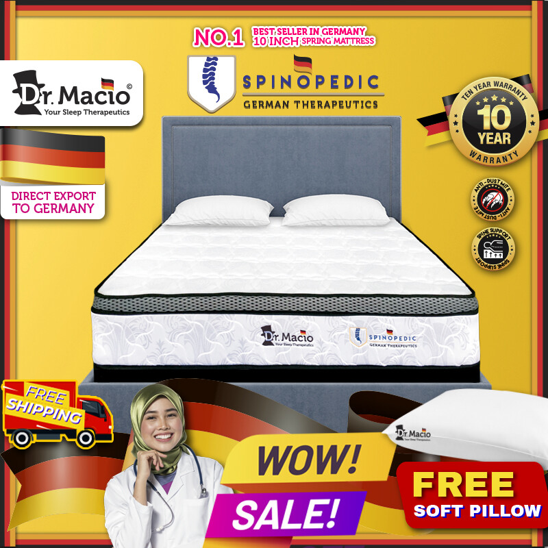 Free Shipping Dr Macio Spinopedic 10 Inch Chiropractic Spring Mattress Tilam Queen Single King Super Single Ready Stock Tilam Dr Macio 10 Years Warranty Anti Dustmite Free Pillow Fast Delivery