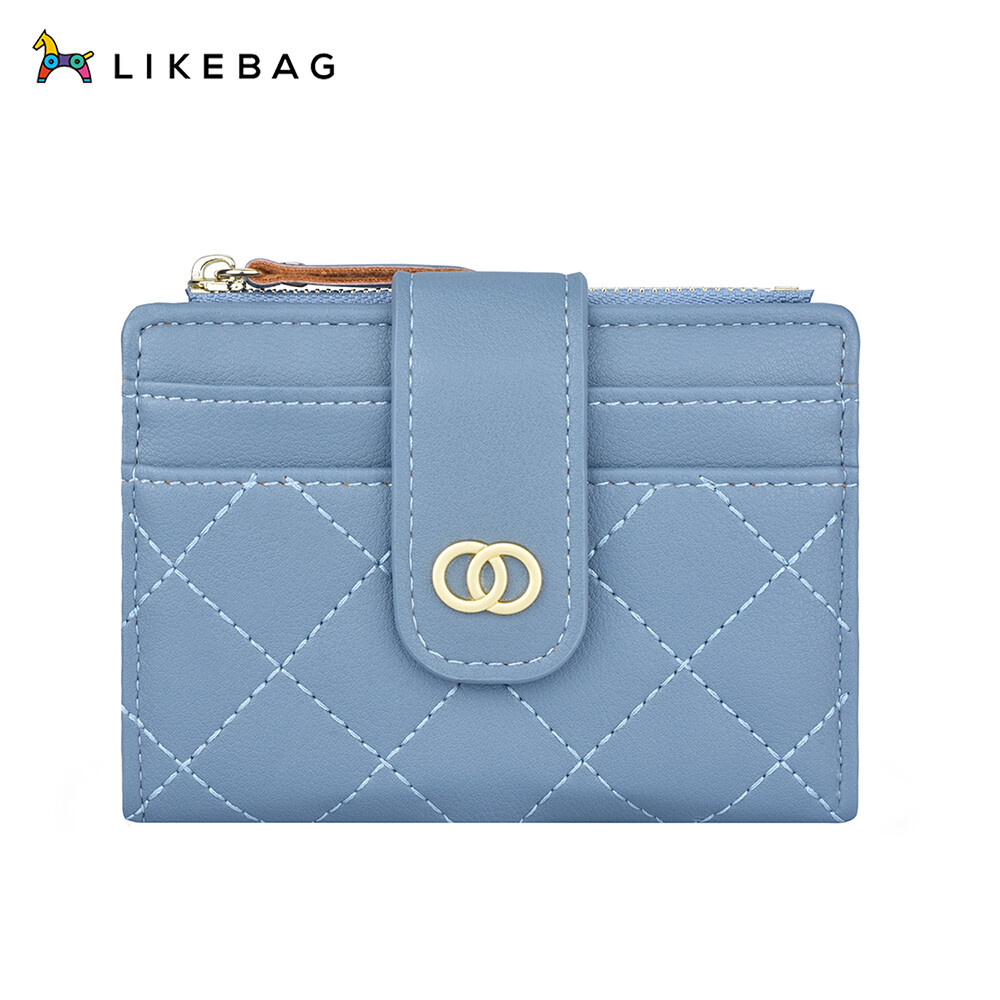Ví Ngắn LIKEBAG Ví Gấp Da PU Màu Trơn