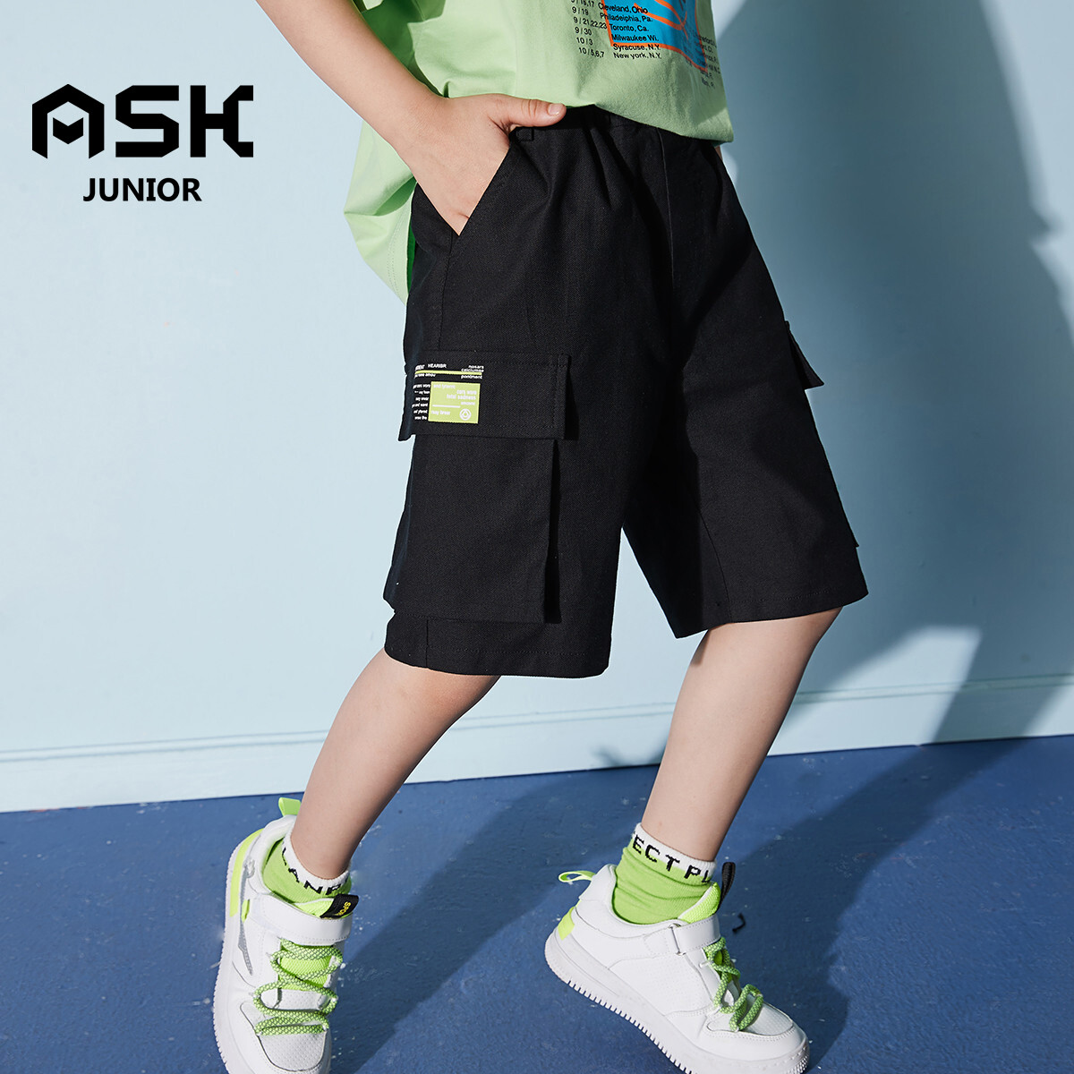 Ask junior boys casual fashion printed letter sports shorts