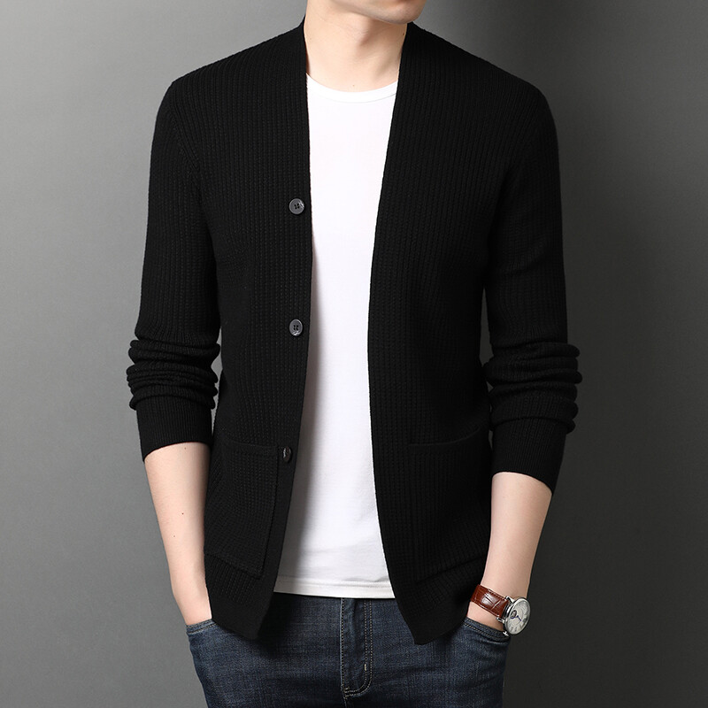 BULUOLANDI Mens Cardigans Autumn New Sweater Cardigan All-match Young Men Casual Jacket