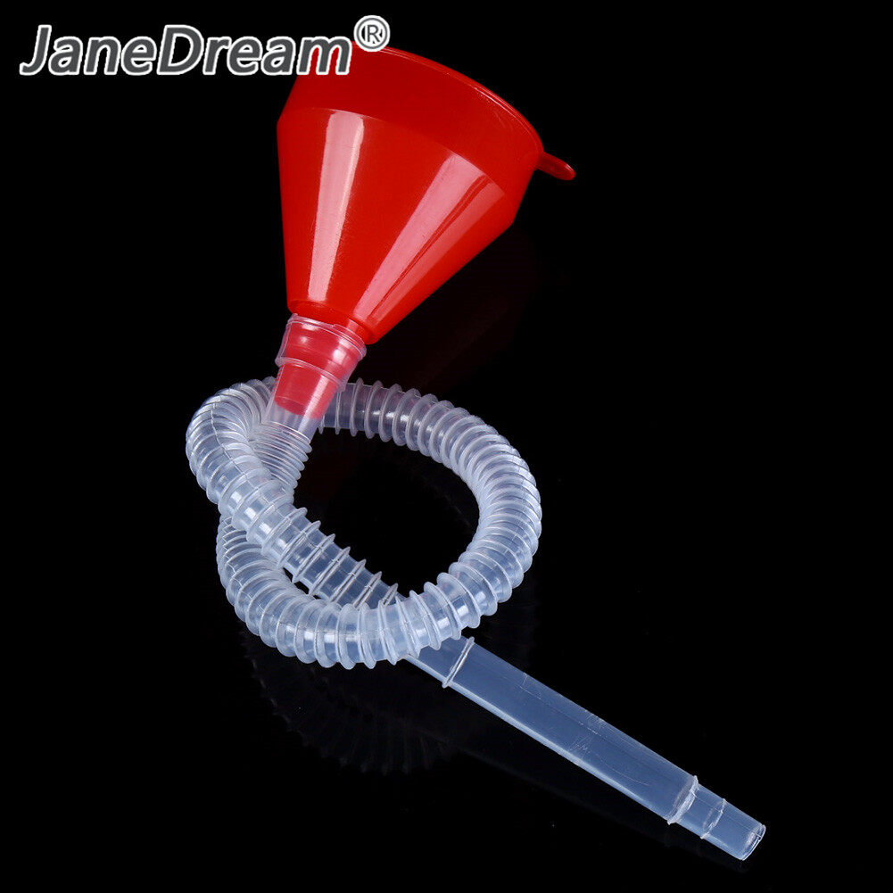 JaneDream Universal Car Truck Fuel Tank Pour Oil Tool Motorcycle Plastic Funnel Petrol Filling With Soft Pipe