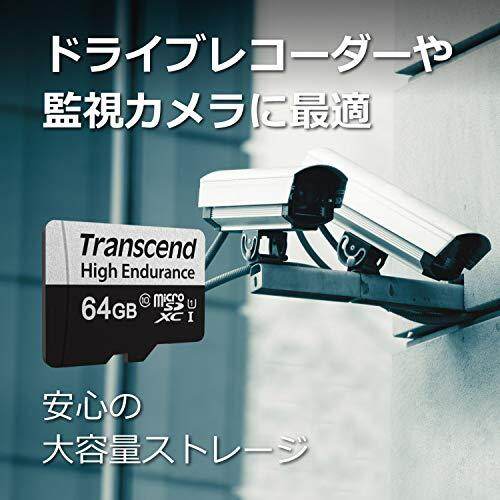 Transcend Thẻ MicroSD Độ Bền Cao 64GB UHS-I U1 Class10 Cho Ổ Ghi Hình Camera An Ninh Với Bộ Chuyển Đổi Thẻ SD TS64GUSD350V-E