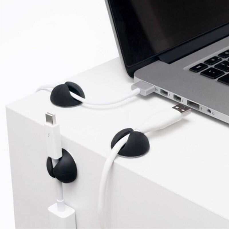 20pcs Cable Hub Clips Manager Round Fixing Wire Holder Clamp Car Dashboard Office Desk Organizer Self-Adhesive Fixed Clasp