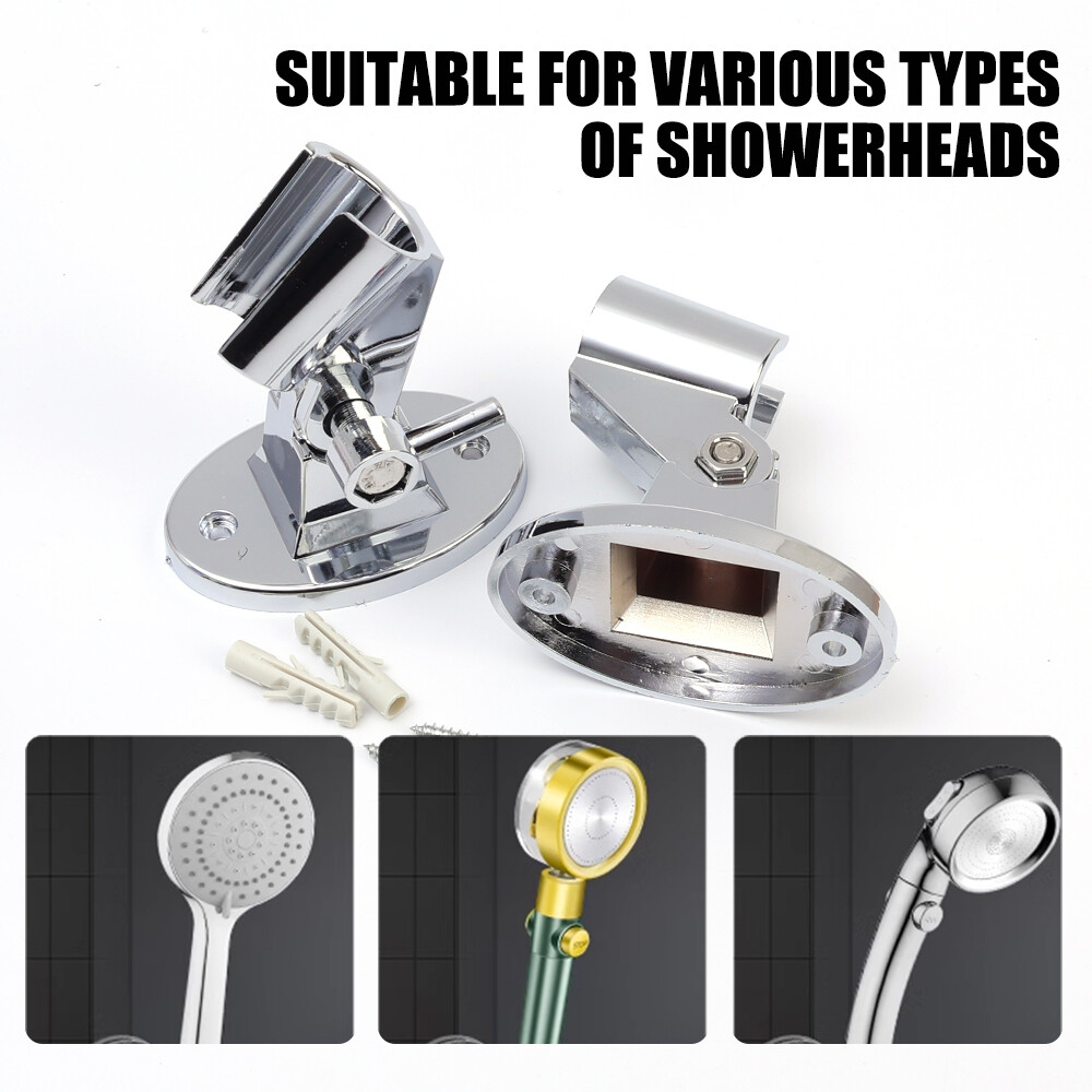 Adjustable Shower Head Bracket Base Bathroom Universal Wall Mounted Shower Head Holder Handheld Sprayer Fixed Base Support