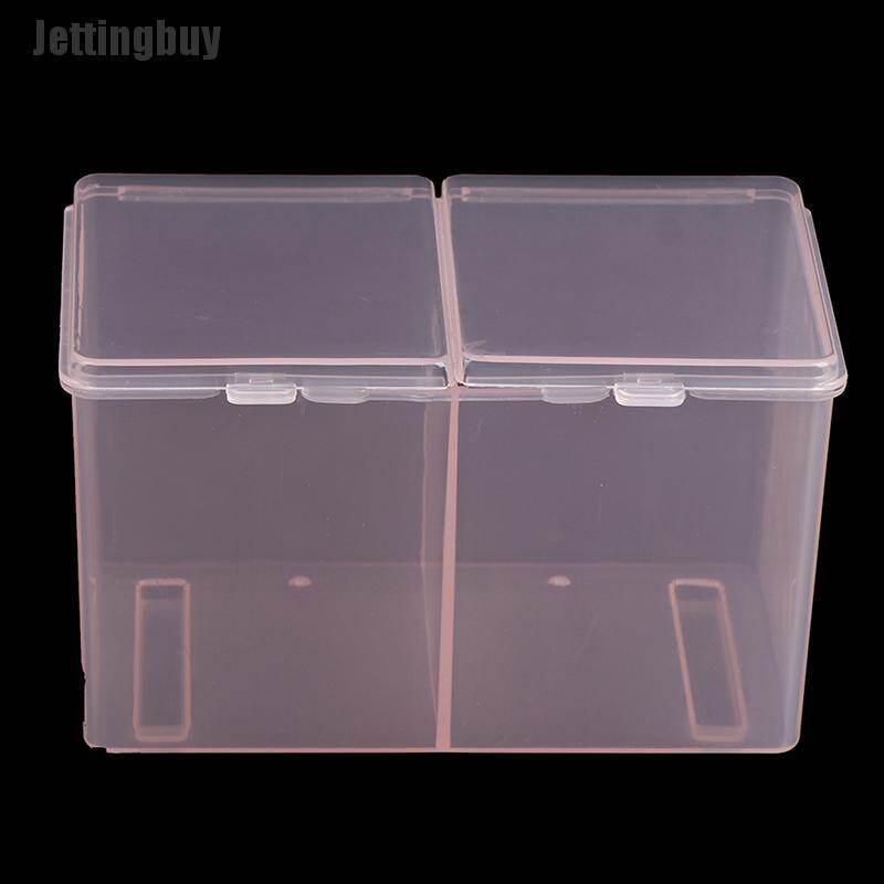 [Jettingbuy] Twin Well Empty Grids Portable Storage Case Wipe Pads Cotton Swab Container