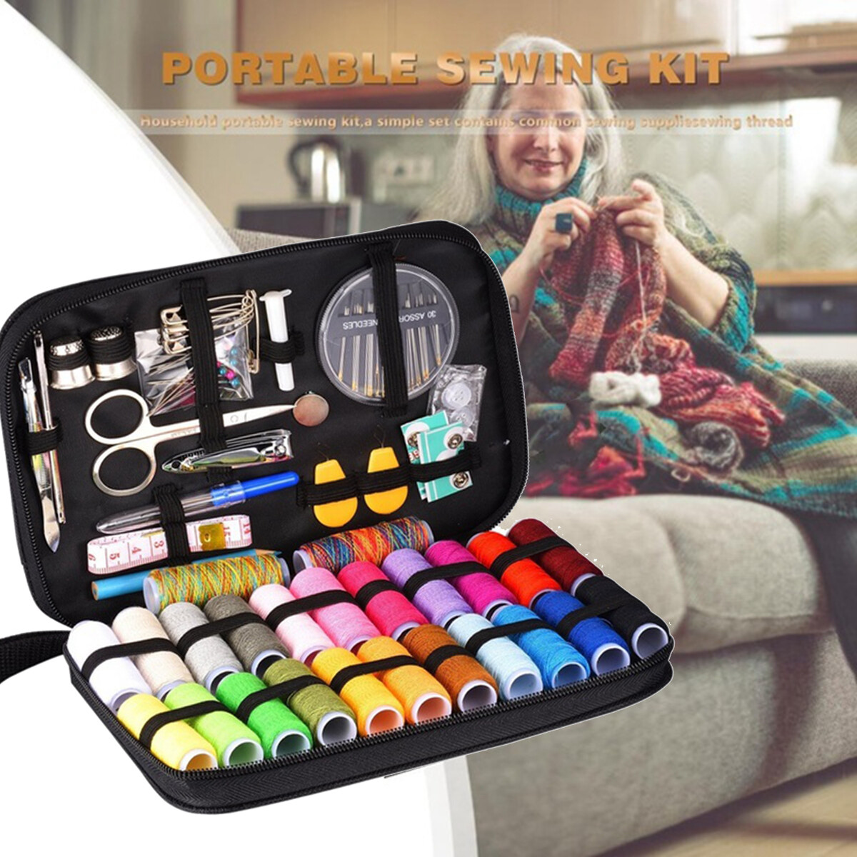 Portable Knitting Needles DIY Handcraft Sewing Box Set Thread Stitching Kit Quilting Tool Embroidery