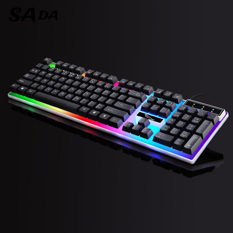 SADA Keyboard wired usb manipulator feel colorful luminous laptop keyboard