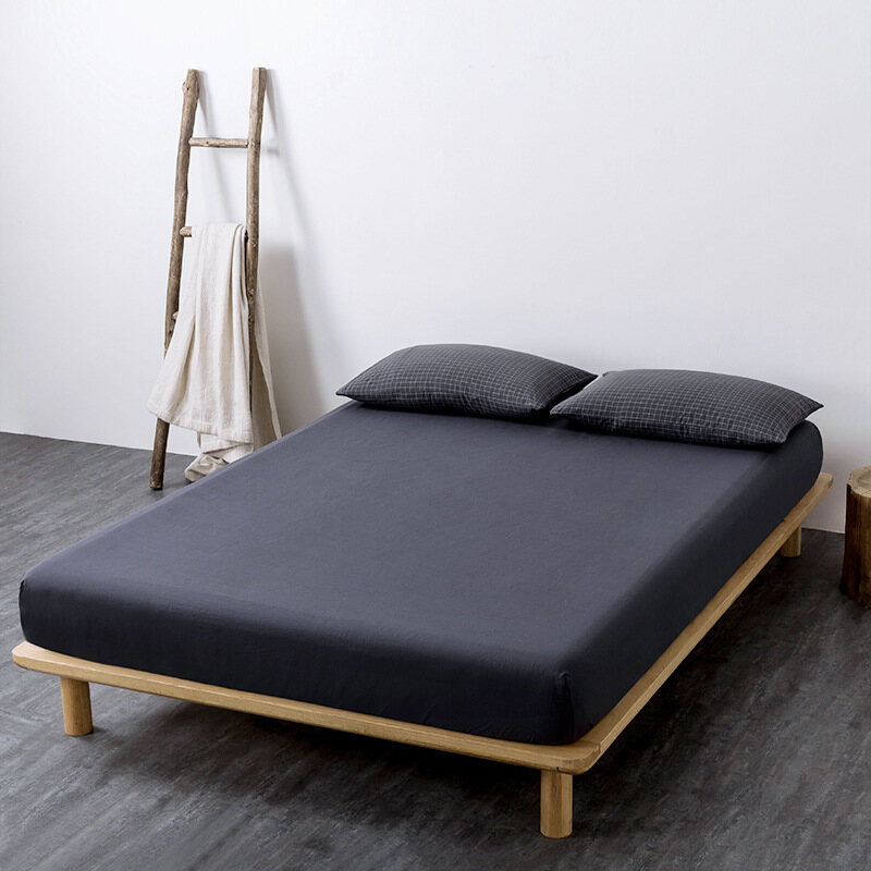 1 Ga Trải Giường Bằng Cotton Trơn Vừa Vặn Cỡ Queen King