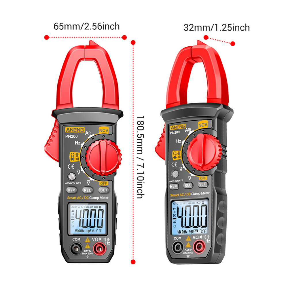 Shockley ANENG Ampe Kế Kẹp AC/DC Ampe Kế Điện Trở Điện Dung Đồng Hồ Kẹp Đo Điện Kỹ Thuật Số Đa Năng Chống Cháy Độ Chính Xác Cao Cho Thợ Điện