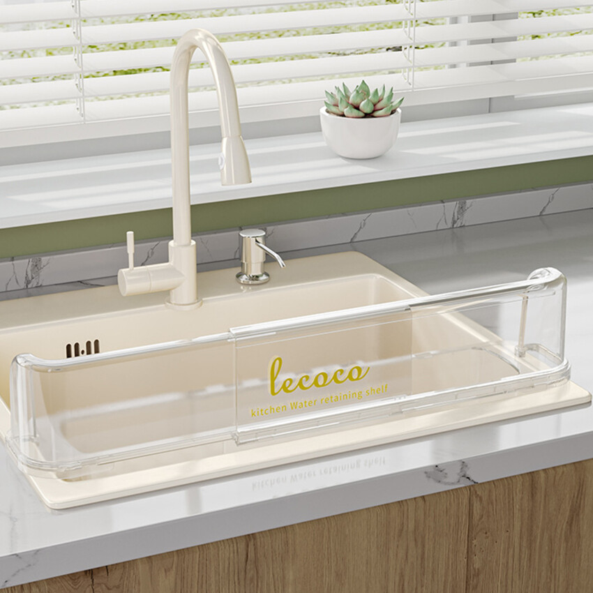 Splash-proof Telescopic Draining Basket Sink Flap Storage Rack Creative Kitchen Supplies Household Sink Splash-proof Water Block