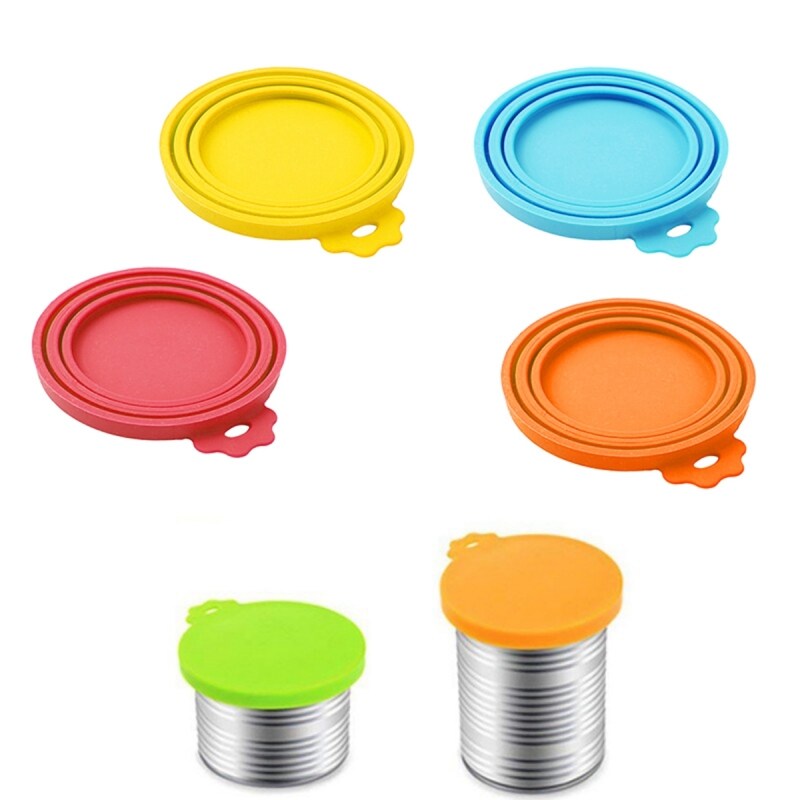 LILILIO Nắp Lon Đựng Thực Phẩm Ướt Giữ Tươi Tái Sử Dụng Bằng Silicon Cho Nhà Bếp Nắp Lon Nắp Đậy Hộp Thiếc Đựng Thức Ăn Cho Thú Cưng