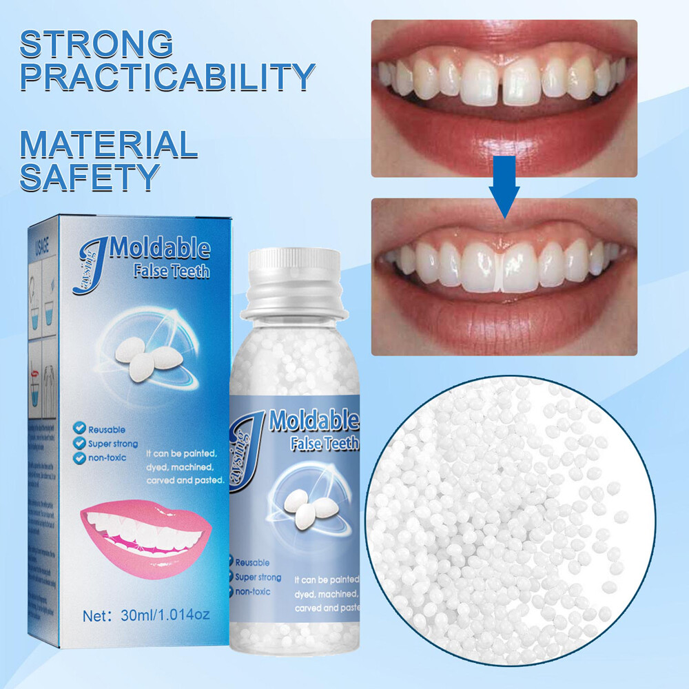 Tooth Filling Solid Denture Material Temporary Tooth Repair Kit DIY False Teeth Glue Fix Broken Gaps Filling Solid 30ml
