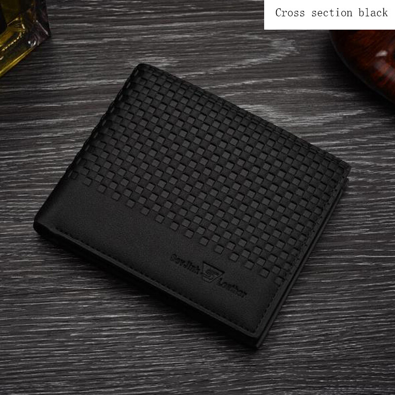 Men's short wallet leather wallet multi-function clutch bag high-grade woven stitching cross card Purse package Soft Bifold Wallets carteira Money Bag