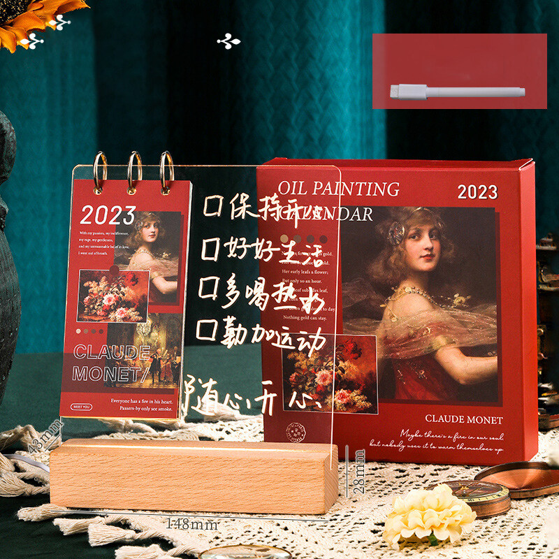 notes-calendar-usb-powered-calendar-solid-wood-calendar-acrylic