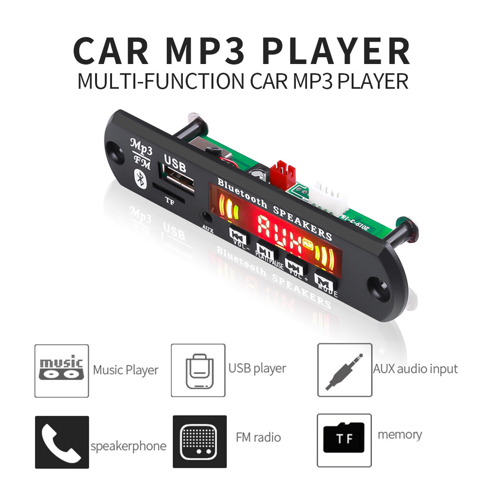 Bo Mạch Giải Mã MP3 Bluetooth 5.0 Không Dây DC 5V Mô-đun Trình Phát Âm Thanh Tích Hợp Loa 2*3W Màn Hình LCD Rảnh Tay Mic Ghi Âm USB Đĩa U TF FM Radio 3.5Mm Aux Line-In MP3 WAV WMA [Bộ Khuếch Đại 6W/BT 5.0/Màn Hình LCD/Mic/Ghi Âm]