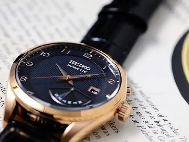 seiko kinetic rose gold