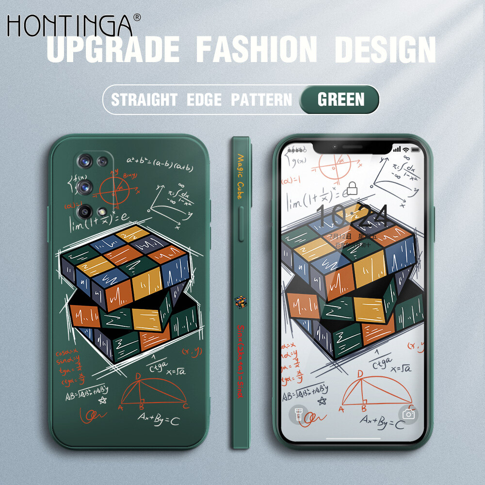 Hontinga vỏ trường hợp dành cho realme x7 pro 5g ốp lưng khối rubik công thức toán học, ốp họa tiết viền silicon mềm dạng lỏng chính hãng hình vuông ốp bảo vệ toàn bộ camera ốp lưng ốp điện thoại ốp mềm cho nam