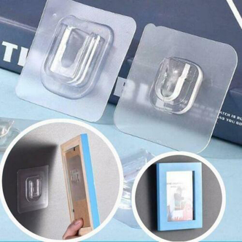 3/5Pairs Double-Sided Adhesive Wall Hooks Hanger Strong Transparent Suction Cup Wall Holder For Kitchen