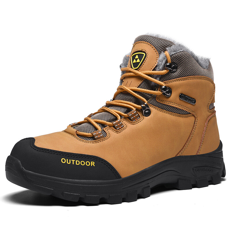 YUAAE New Hiking Shoes Men High-top Hiking Shoes Wear-resistant Waterproof Non-slip Hiking Shoes Outdoor High-quality Work Boots