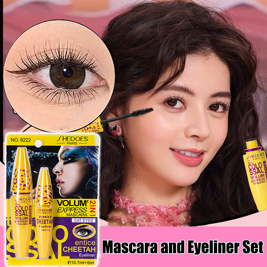 4D Mascara And Eyeliner Set 2 In 1 Mascara Pencil Long Lasting Liquid