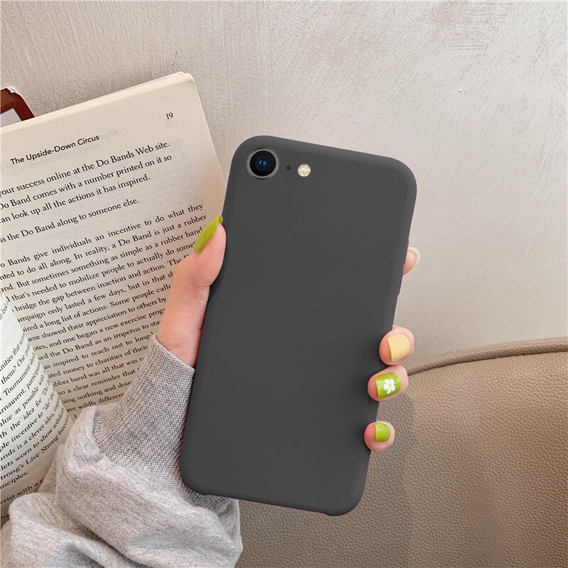 Thinmon for Apple IPhone SE(2020) Liquid Silicone Phone Case Comfortable Feeling Ultra-thin Protective Cover Soft Shell