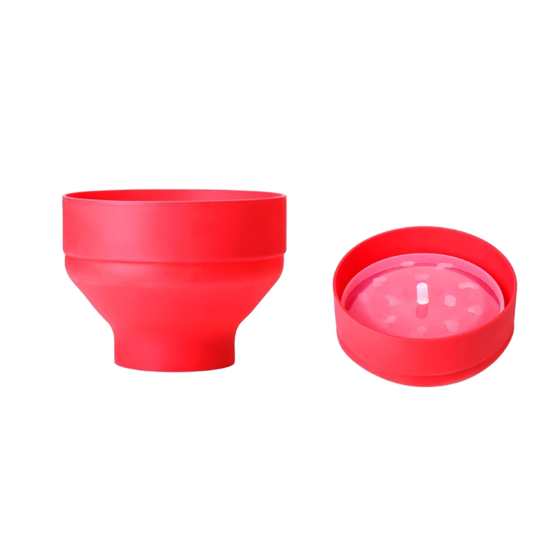 Microwave Silicone Popcorn Popper Bowl with Lid Handle Collapsible Foldable DIY Popcorn Maker Bucket Reusable Container