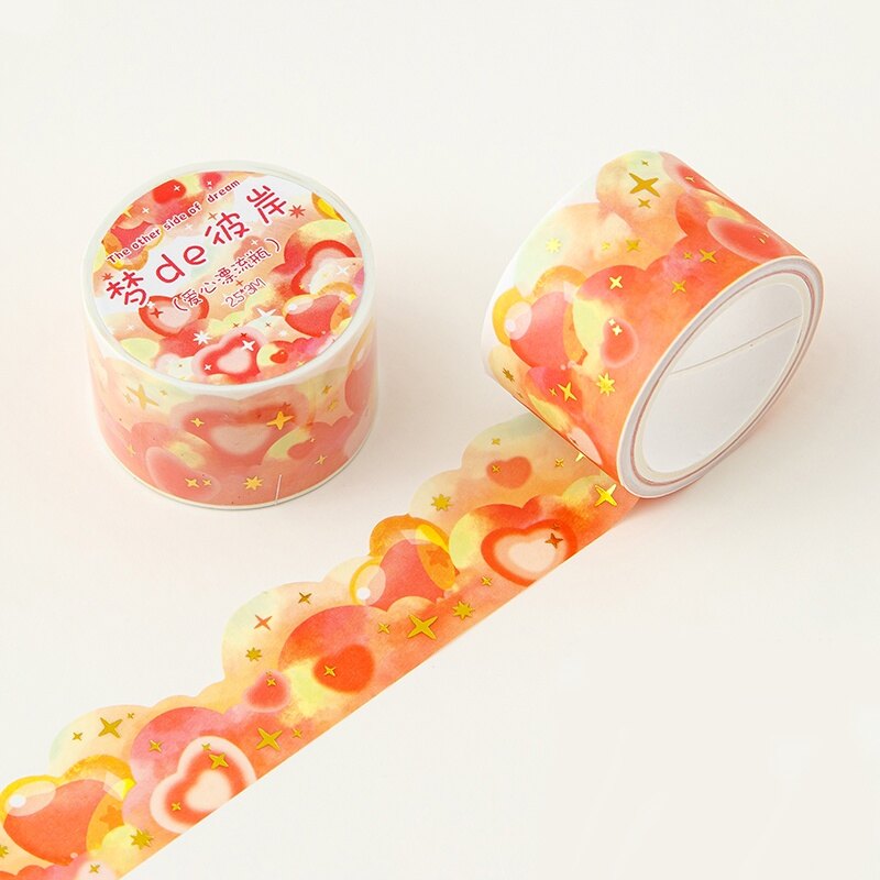 3 Meters Bronzing Cartoon Cloud Moire Tape Stickers Student Scrapbook Deco DIY Washi Stickers