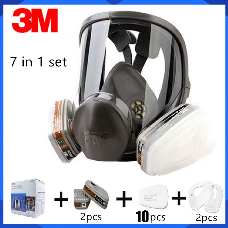 COD 3M 6800 Full Face Painting Spraying Respirator Gas 7In1 Suit Safety ...