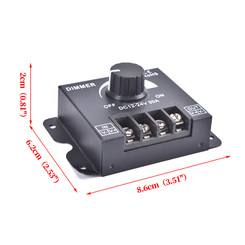 Sissi DC 12V 24V LED Dimmer Switch 30A 360W Voltage Regulator Adjustable Dimmers