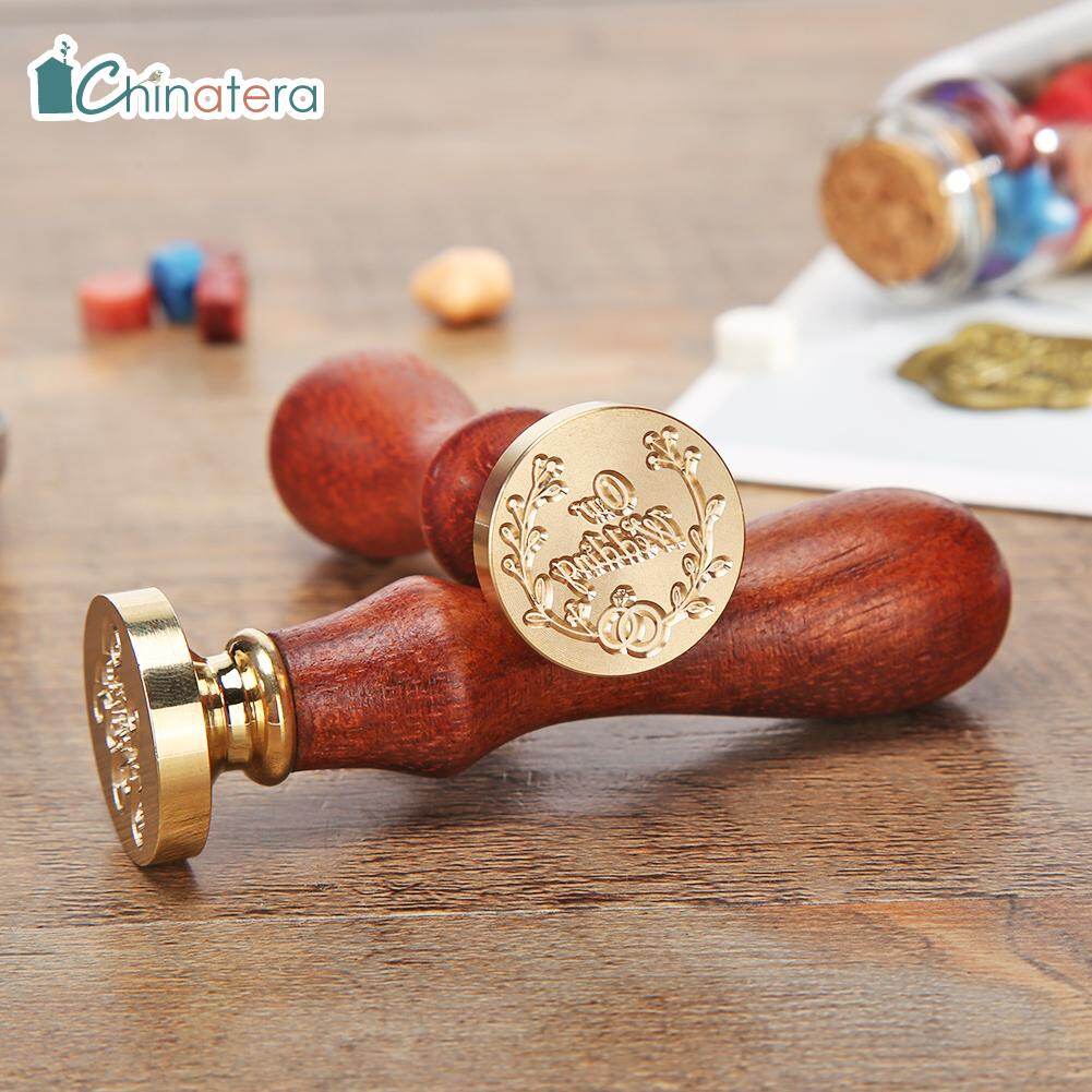 Love Wedding Pattern Vintage Wax Seal Stamp Retro Antique Wooden Sealing Stamp DIY Scrapbooking Craft Photo Album Envelope Wedding Invitations Sealing Decorative Gift