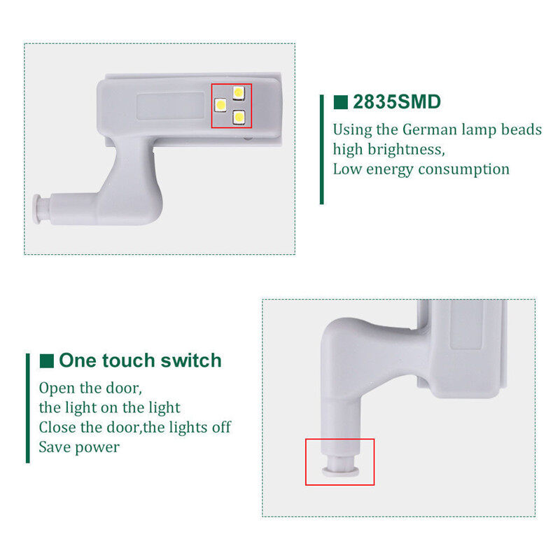 Đèn LED Cảm Biến Bản Lề Tủ, Cho Tủ Quần Áo Tủ Cửa Nhà Bếp Tủ Quần Áo
