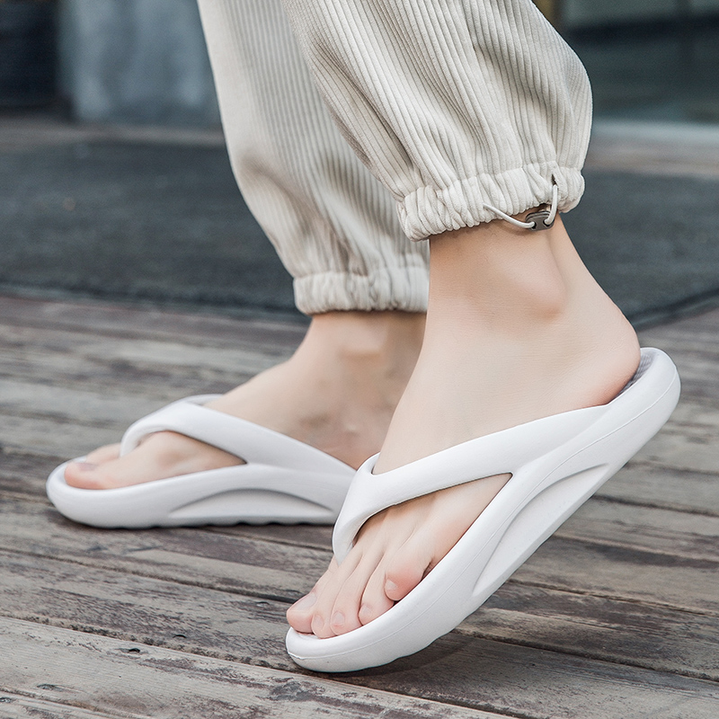 Leap Boy Rubber Flip Flops Dry Quick-drying Beach Shoes Plain EVA