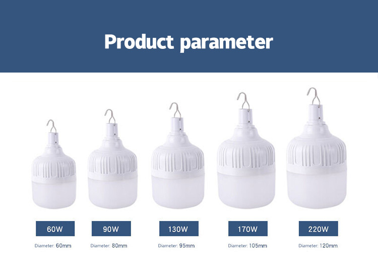 XiaoZhubangchu Bóng Đèn Led Không Dây Đèn Cắm Trại Ngoài Trời Khẩn Cấp E27 Bóng Đèn Cầm Tay Tiết Kiệm Năng Lượng Sạc Usb
