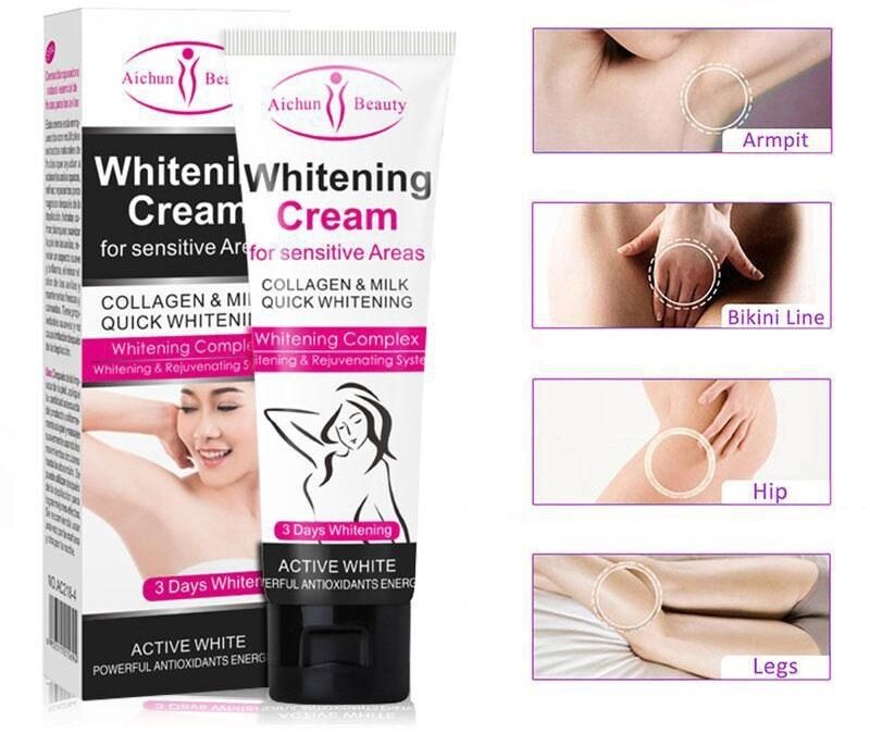 AICHUN BEAUTY - Whitening Cream Collagen & Milk For Sensitive Areas Armpits Elbow Knee Butt Bikini Line 50ml