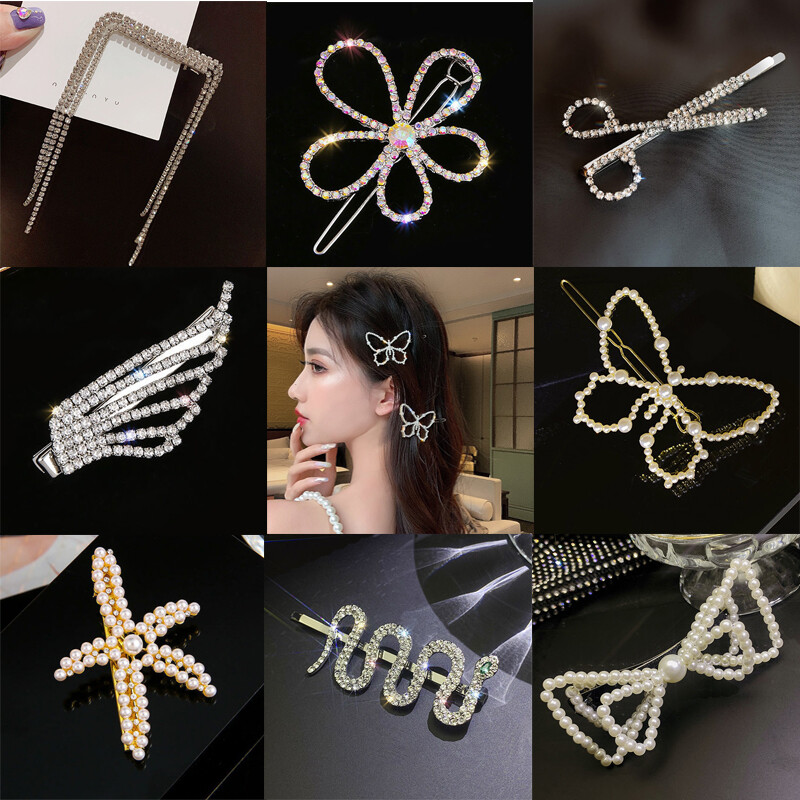 Luxurious Sparkling Pearl Hair Clips