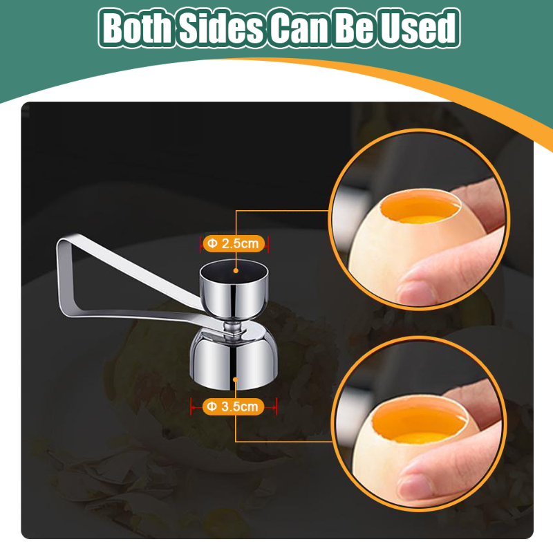 Metal Eggshell Cutter Egg Opener Shell Opener 304 Stainless Double Head Egg Topper Shell Opener Boiled Raw Egg Creative Kitchen Tool