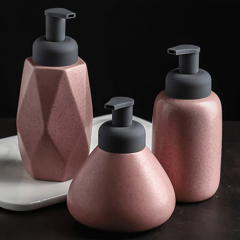 [Carmelun] Ceramic Liquid Foam Soap Dispenser Portable Pump Bottle Bathroom Accessories